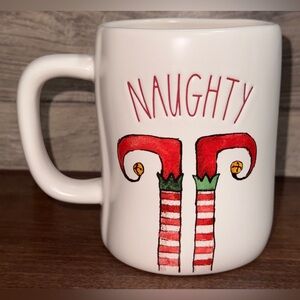 Super Cute 🥰 Rae Dunn  Elf Feet NICE NAUGHTY Double Sided Mug - NEW